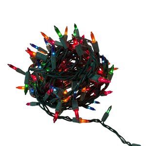 UL-Listed Green Wire 100 Multicolor Christmas String Lights W/ 3A Fused Plug  9i